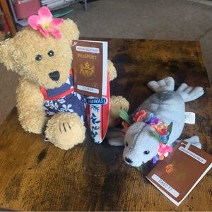 NWT Vintage Y2K Hawaiian Collectibles Teddy Bear & Seal Bundle